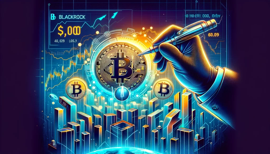 A ilustração captura a essência da estabilidade do Bitcoin acima de US$ 50.000, o impacto das liquidações de posições curtas com o aumento dos preços, e o crescente interesse dos investidores institucionais, tudo representado em um estilo visual futurista e vibrante.